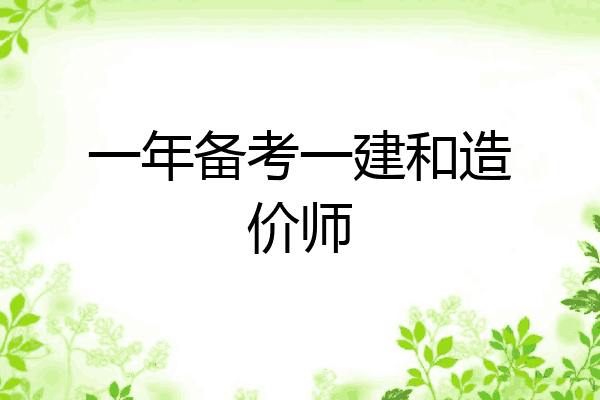 一年备考一建和造价师