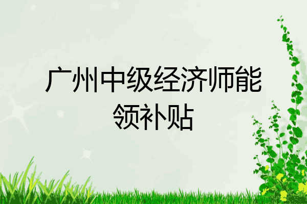 广州中级经济师能领补贴
