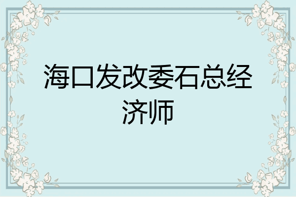 海口发改委石总经济师