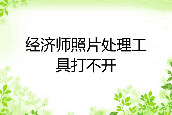经济师照片处理工具打不开