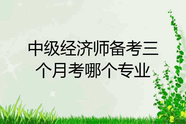 中级经济师备考三个月考哪个专业