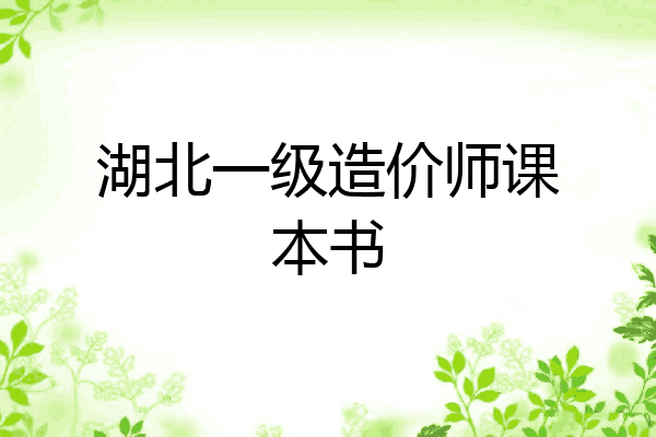 湖北一级造价师课本书