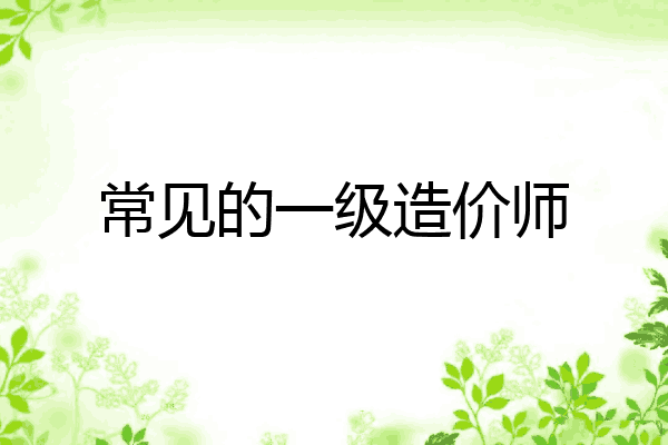 常见的一级造价师