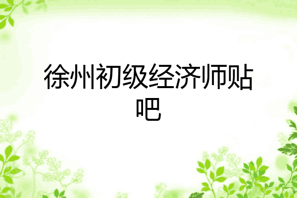 徐州初级经济师贴吧