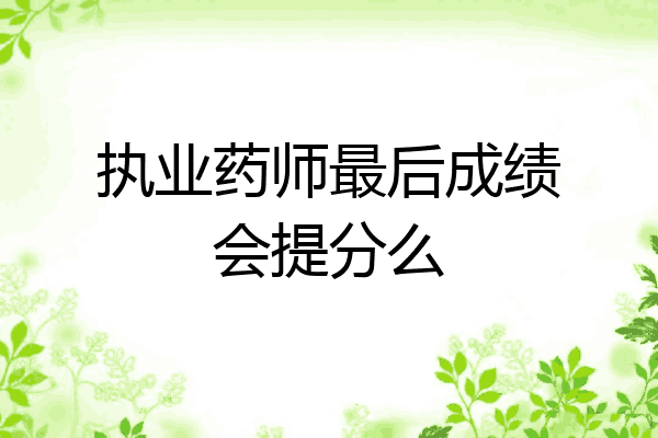 执业药师最后成绩会提分么