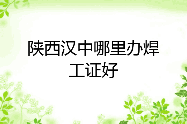 陕西汉中哪里办焊工证好