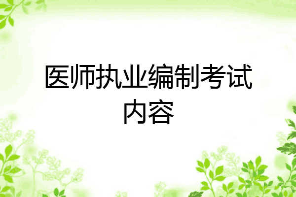 医师执业编制考试内容