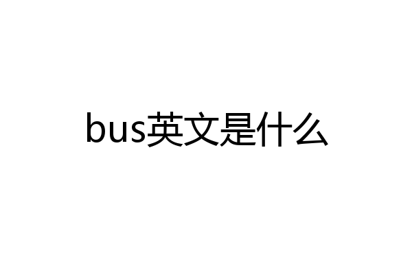 bus英文是什么