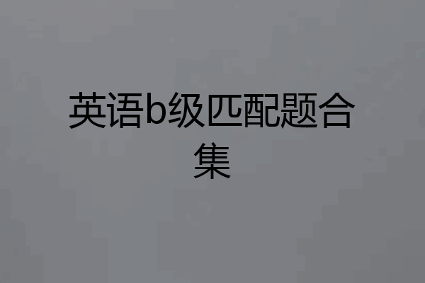 英语b级匹配题合集