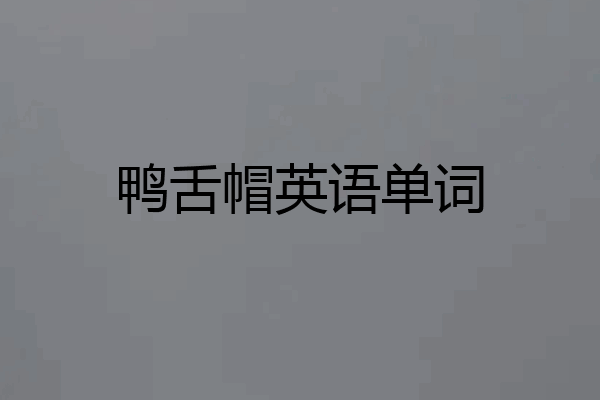 鸭舌帽英语单词