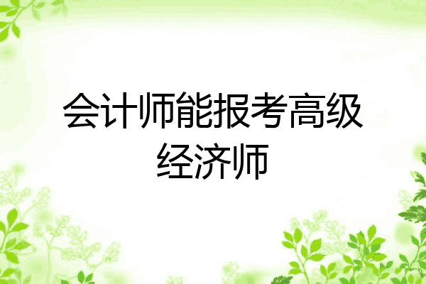 会计师能报考高级经济师