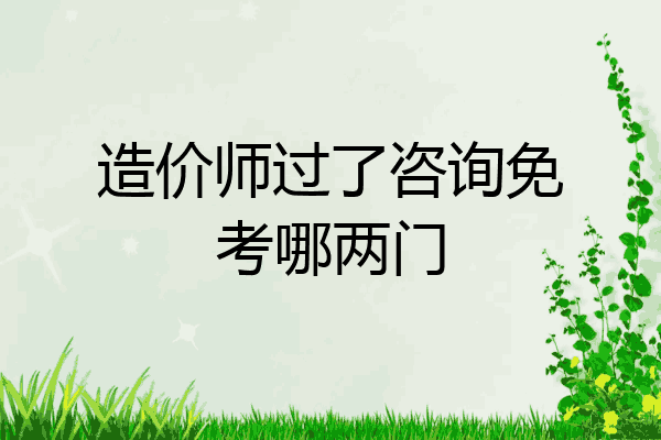 造价师过了咨询免考哪两门