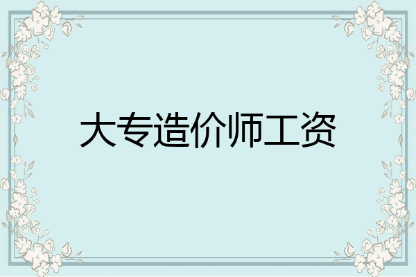 大专造价师工资