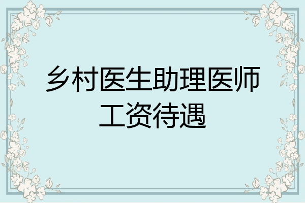 乡村医生助理医师工资待遇