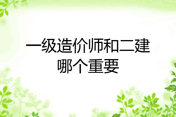 一级造价师和二建哪个重要