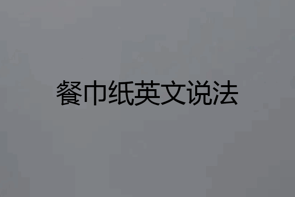 餐巾纸英文说法