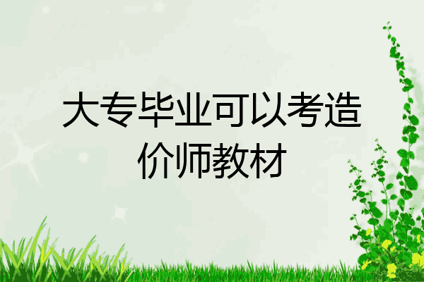 大专毕业可以考造价师教材