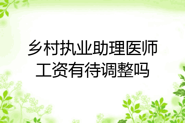 乡村执业助理医师工资有待调整吗