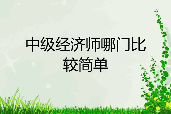 中级经济师哪门比较简单