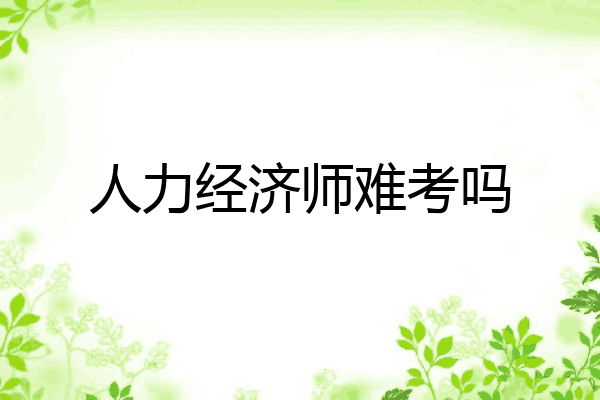 人力经济师难考吗