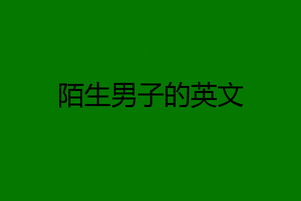 陌生男子的英文