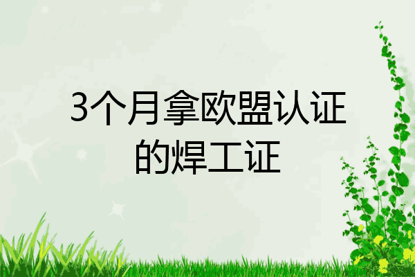 3个月拿欧盟认证的焊工证