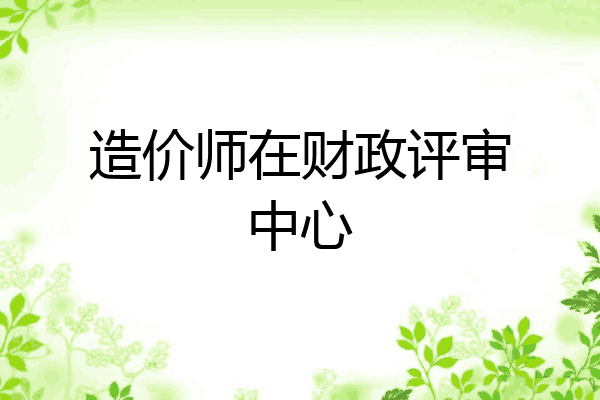 造价师在财政评审中心