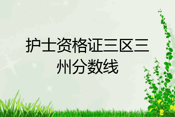 护士资格证三区三州分数线