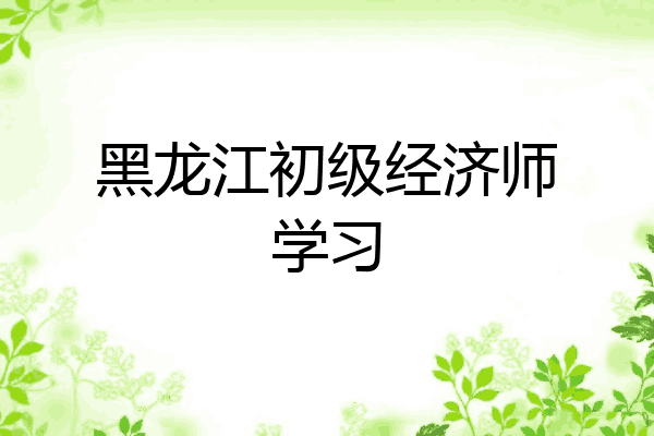 黑龙江初级经济师学习