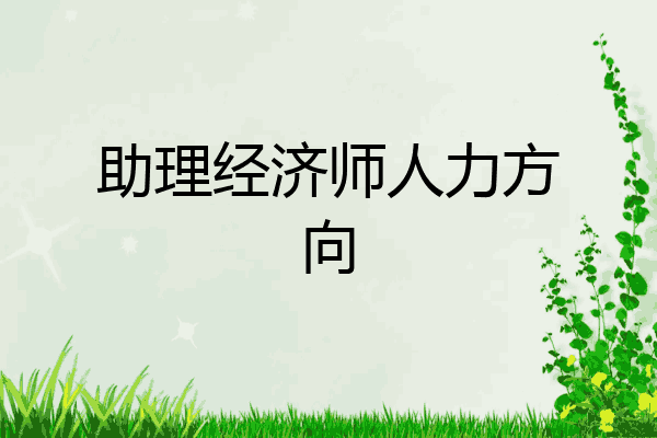 助理经济师人力方向