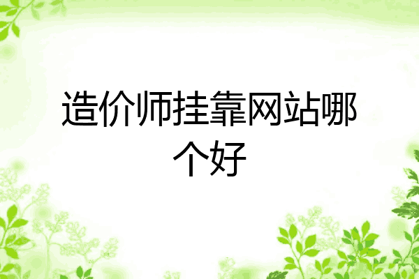 造价师挂靠网站哪个好