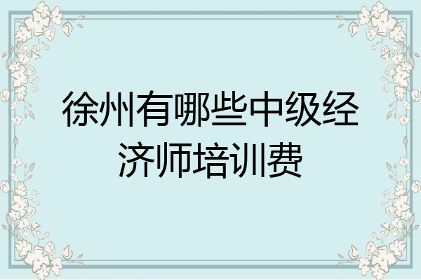 徐州有哪些中级经济师培训费