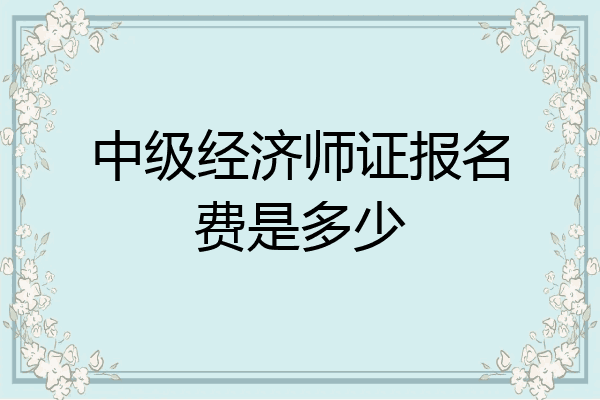 中级经济师证报名费是多少