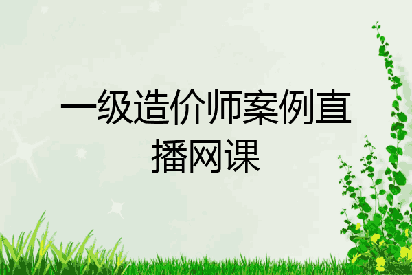 一级造价师案例直播网课