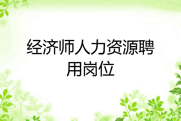 经济师人力资源聘用岗位