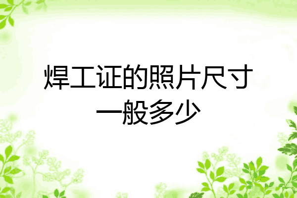 焊工证的照片尺寸一般多少