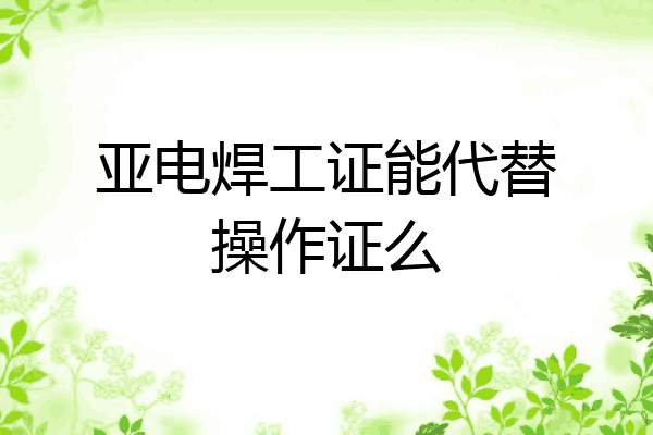 亚电焊工证能代替操作证么