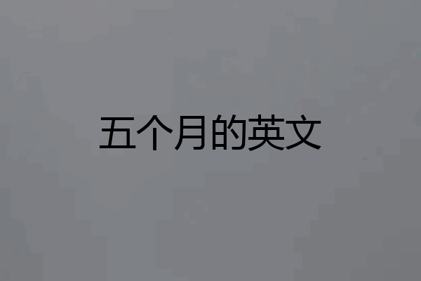 五个月的英文