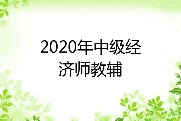 2020年中级经济师教辅