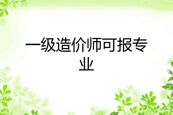 一级造价师可报专业