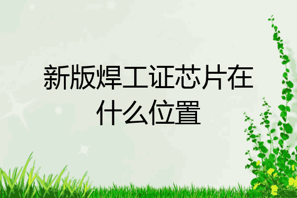 新版焊工证芯片在什么位置