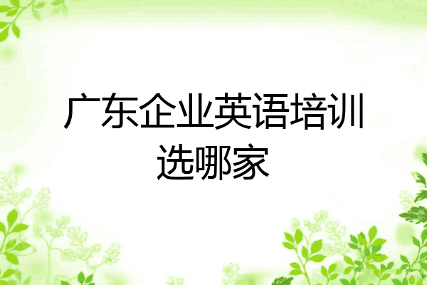 广东企业英语培训选哪家
