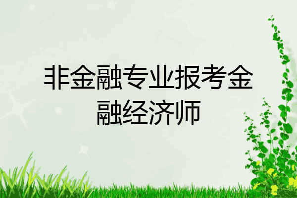非金融专业报考金融经济师