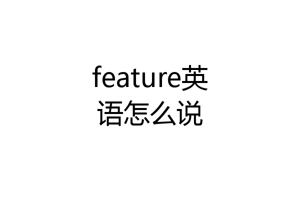 feature英语怎么说