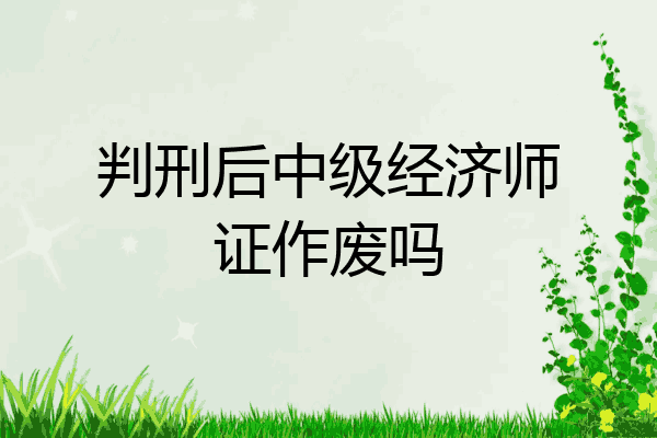 判刑后中级经济师证作废吗