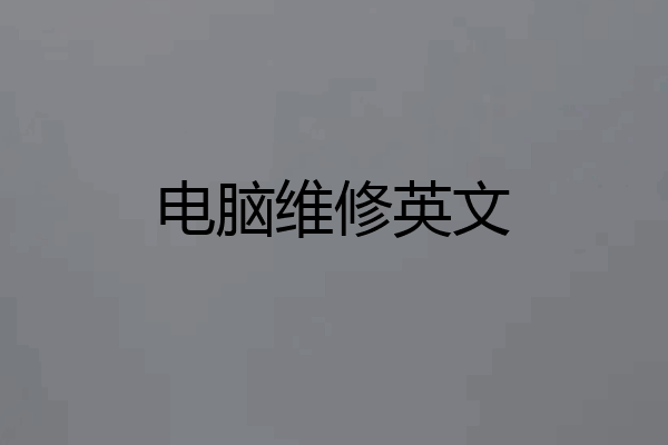 电脑维修英文
