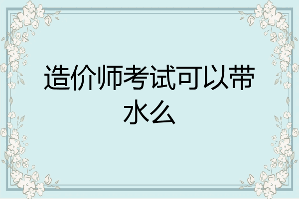 造价师考试可以带水么
