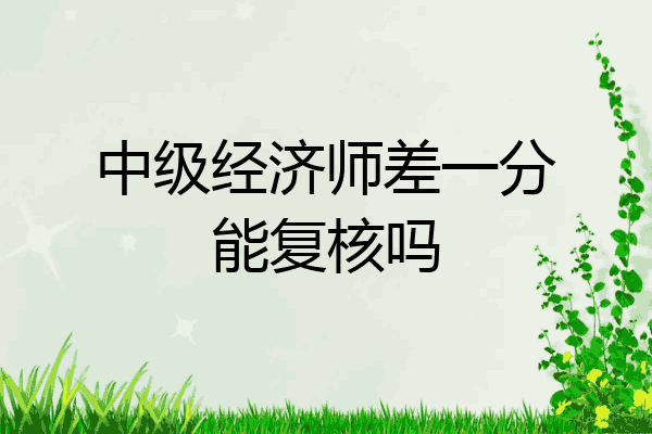 中级经济师差一分能复核吗