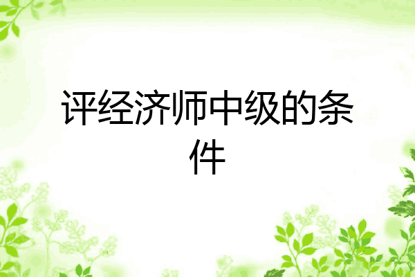 评经济师中级的条件