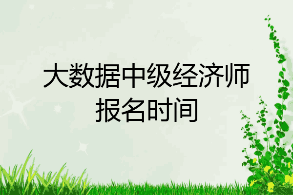 大数据中级经济师报名时间